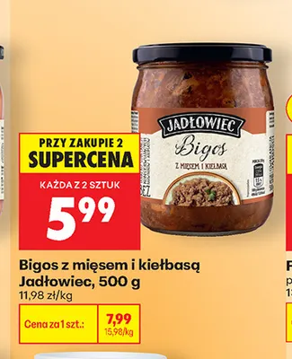 Bigos z mięsem i kiełbasą Jadłowiec promocja w Biedronka