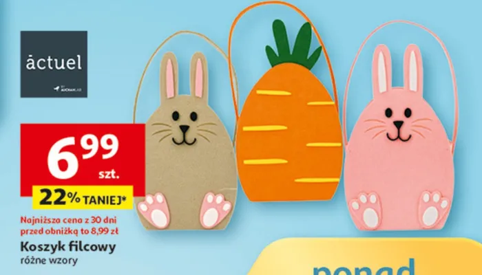 Koszyk filcowy różne wzory promocja w Auchan