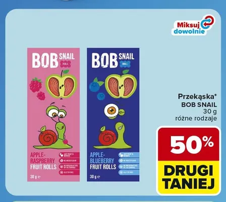 Przekąska Bob Snail jabłko jagoda promocja w Carrefour Express