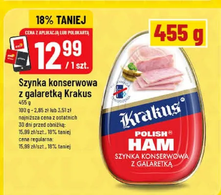 Szynka konserwowa z galaretką Krakus promocja w POLOmarket