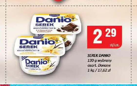 Serek homogenizowany Danio waniliowy Danone promocja w Chorten