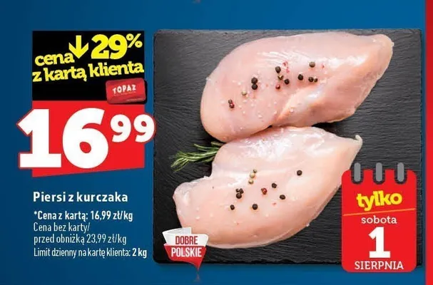 Piersi z kurczaka promocja w TOPAZ