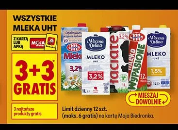 Mleko UHT Mleczna Dolina 3,2% promocja w Biedronka
