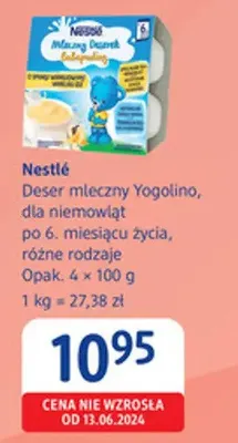 Deser mleczny Yogolino, dla niemowląt po 6. miesiącu życia, różne rodzaje promocja w Drogerie DM