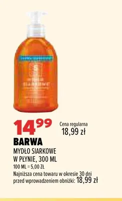 Mydło siarkowe w płynie Barwa promocja w Drogerie Natura