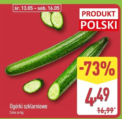 Ogórki szklarniowe promocja w Aldi