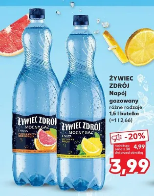Napój gazowany Żywiec Zdrój Mocny Gaz z nutą cytryny i mięty promocja w Kaufland