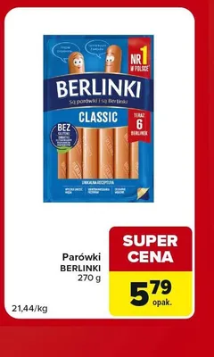 Parówki Berlinki Classic promocja w Carrefour Market
