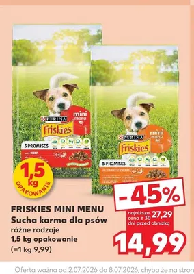 Sucha karma dla psów Friskies Mini Menu promocja w Kaufland