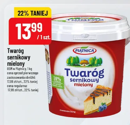 Twaróg sernikowy mielony promocja w POLOmarket