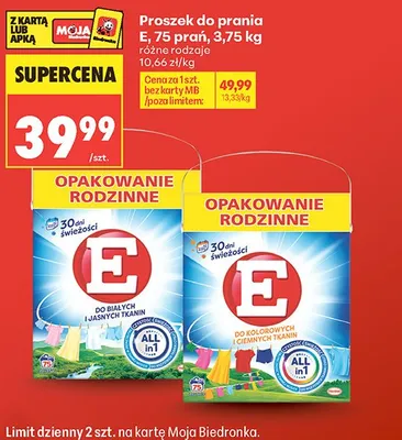 Proszek do prania E promocja w Biedronka