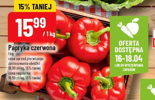 Papryka czerwona szpiczasta promocja w POLOmarket