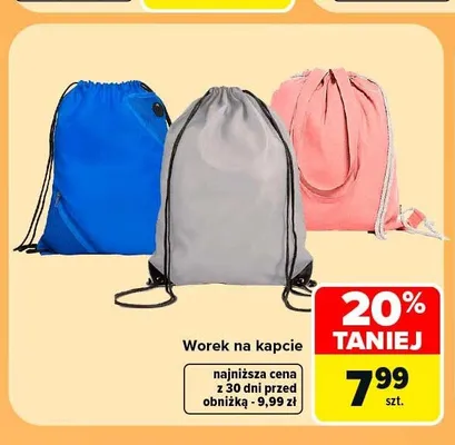 Worek na kapcie promocja w Carrefour