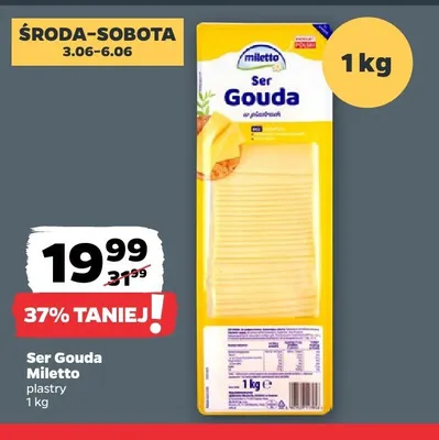 Ser Gouda Miletto plastry promocja w Netto
