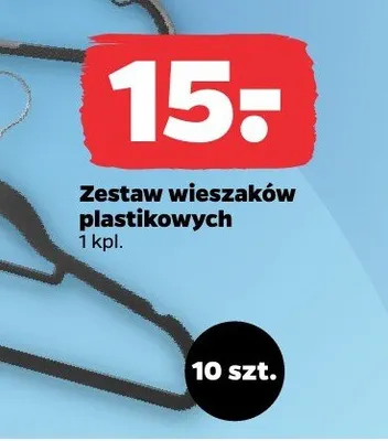 Zestaw wieszaków plastikowych promocja w Netto