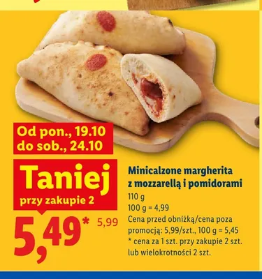 Minicalzone margherita z mozzarellą i pomidorami promocja w Lidl