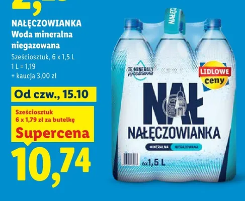 Woda mineralna niegazowana Nałęczowianka 6-pak promocja w Lidl