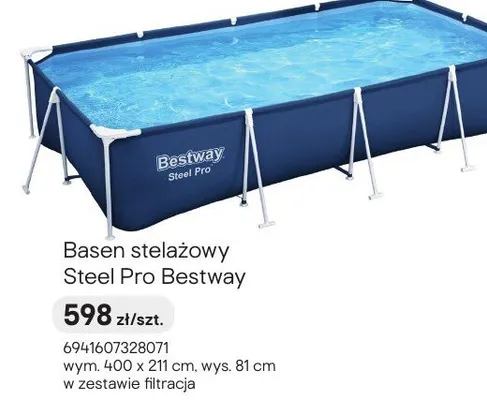 Basen stelażowy Steel Pro w zestawie filtracja promocja w Castorama