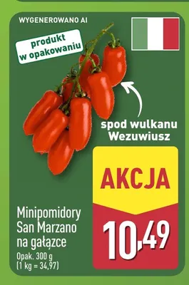 Minipomidory San Marzano na gałązce promocja w Aldi