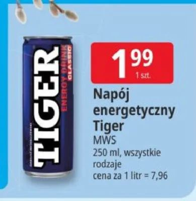 Napój energetyczny Tiger promocja w Leclerc