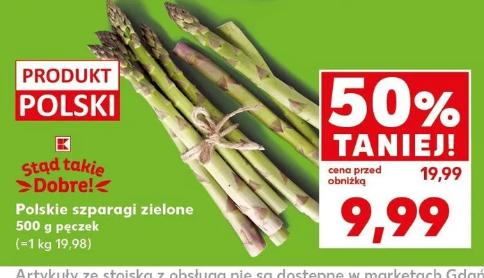 Polskie szparagi zielone promocja w Kaufland