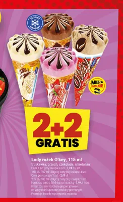 Lody rożek O'key orzech promocja w Twój Market