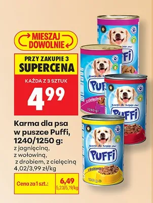 Karma dla psa Puffi z jagnięciną promocja w Biedronka