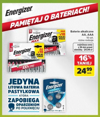Baterie alkaliczne AAA Energizer Max 10-pak promocja w Carrefour Market