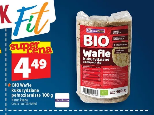 Wafle kukurydziane pełnoziarniste NaturAvena BIO promocja w TOPAZ