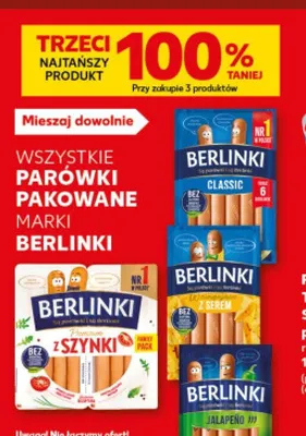 Parówki z serem Berlinki promocja w Kaufland