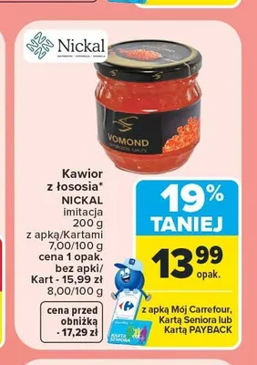 Kawior z łososia imitacja Nickal promocja w Carrefour