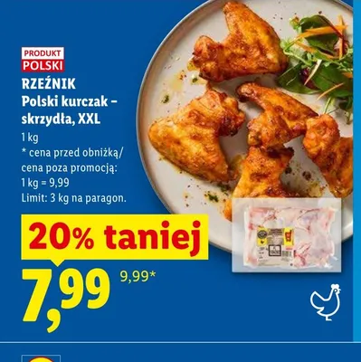 Polski kurczak - skrzydła XXL Rzeźnik promocja w Lidl