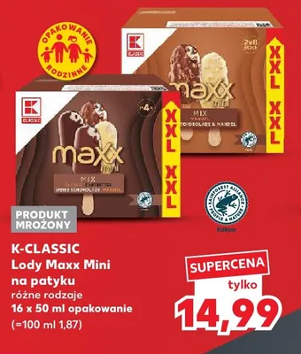 Lody Maxx Mini na patyku K-Classic promocja w Kaufland
