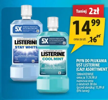Płyn do płukania ust Listerine Stay White promocja w Arhelan