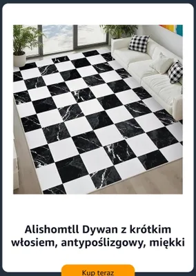 Dywan z krótkim włosiem Alishomtll antypoślizgowy miękki promocja w Amazon