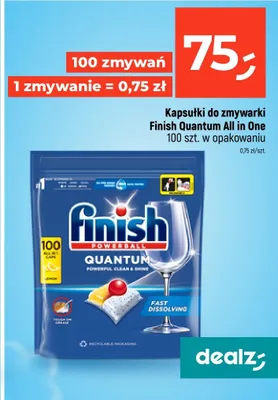 Kapsułki do zmywarki Finish Quantum All in One promocja w Dealz