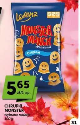 Chrupki Monster Munch Original Lorenz promocja w Groszek
