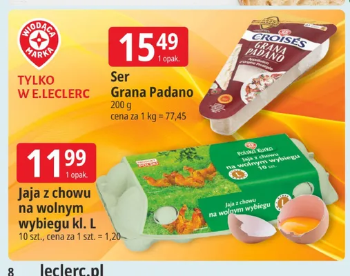 Ser Grana Padano Croises promocja w Leclerc