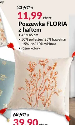 Poszewka FLORIA z haftem promocja w Salony Agata
