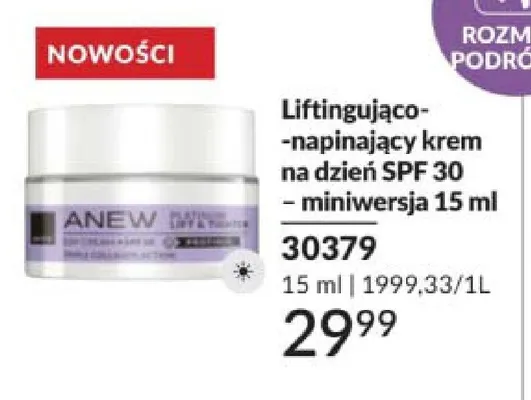 Liftingująco-napinający krem na dzień SPF 30 Anew - miniwersja promocja w AVON