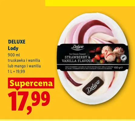 Lody mango i wanilia Deluxe promocja w Lidl