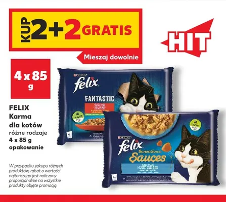 Karma dla kotów Felix 4-pak promocja w Kaufland