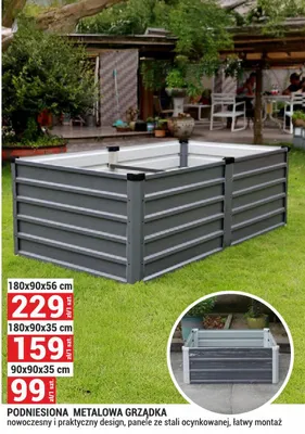 Podniesiona metalowa grządka 180x90x56cm promocja w Merkury Market