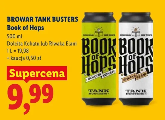 Piwo Browar Tank Busters Book of Hops Riwaka Elani promocja w Lidl