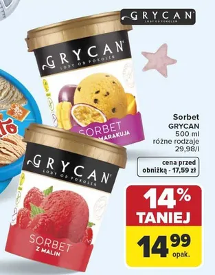Sorbet Grycan promocja w Carrefour