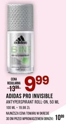 Dezodorant ADIDAS PRO INVISIBLE Antyperspirant roll-on, 50 ml promocja w Drogerie Natura