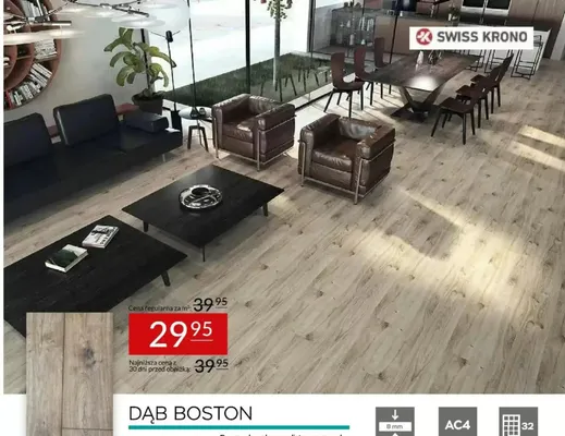 Panele laminowane Swiss Krono Dąb Boston 8 mm AC4 promocja w Abra Meble