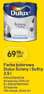 Farba kolorowa Dulux Ściany i Sufity promocja w Castorama