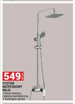 System natryskowy Maja z deszczownicą i baterią mechaniczną 3-funkcyjna rączka promocja w Merkury Market