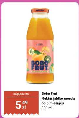 Nektar Bobo Frut jabłko morela po 6 miesiącu promocja w Biedronka